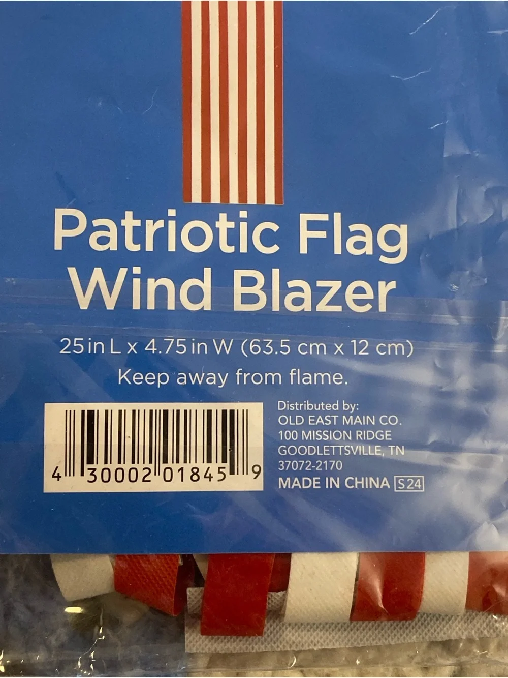 Patriotic American Flag Wind Blazer Windsock 25” Red White Blue New